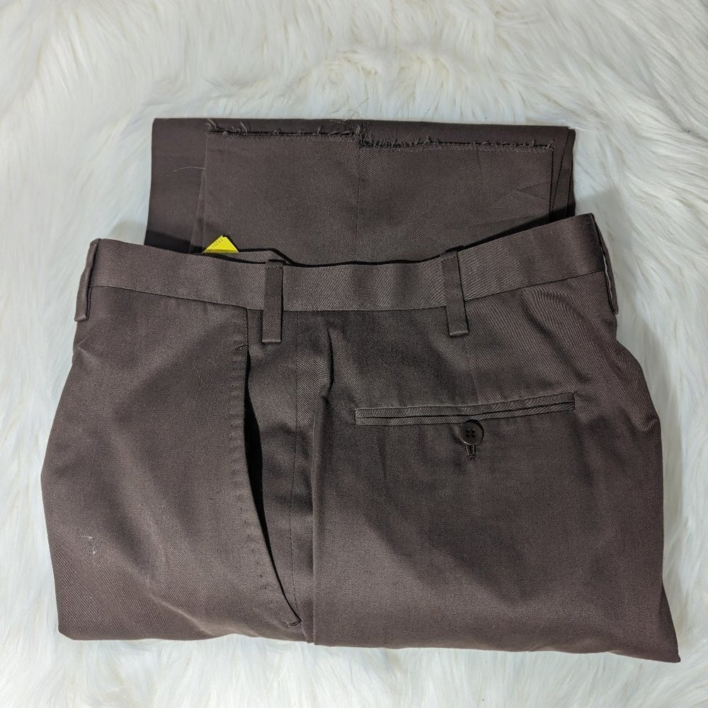 Kiton Cotton Wool Blend Brown Dress Pants